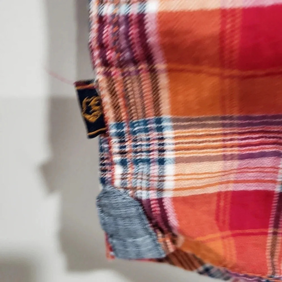 Buffalo David Bitton Mens  Size L Long Sleeve Button Down Orange Plaid Shirt. - Picture 5 of 6